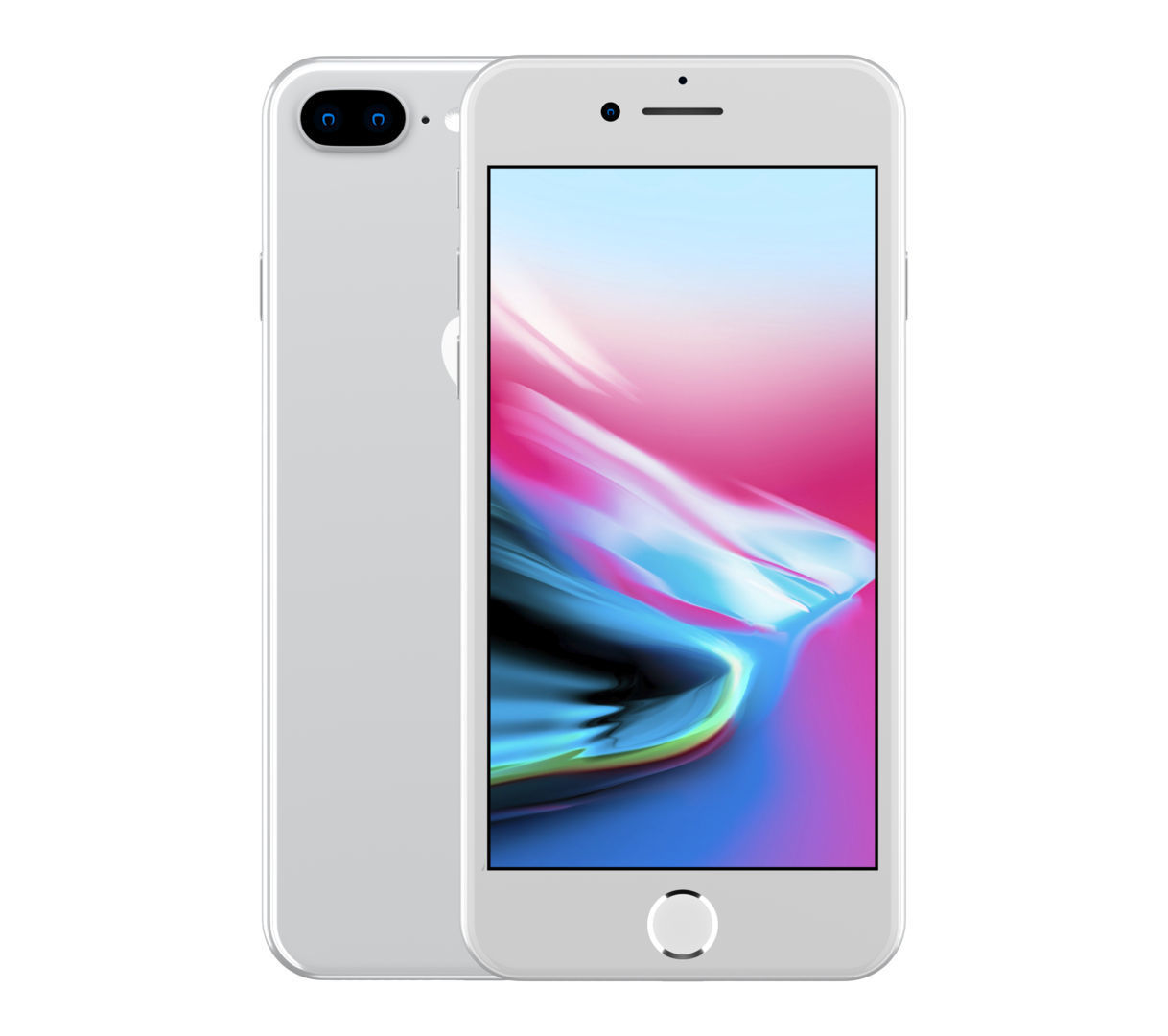 Apple iPhone 8 Plus Silver  Low-poly 3D model_2