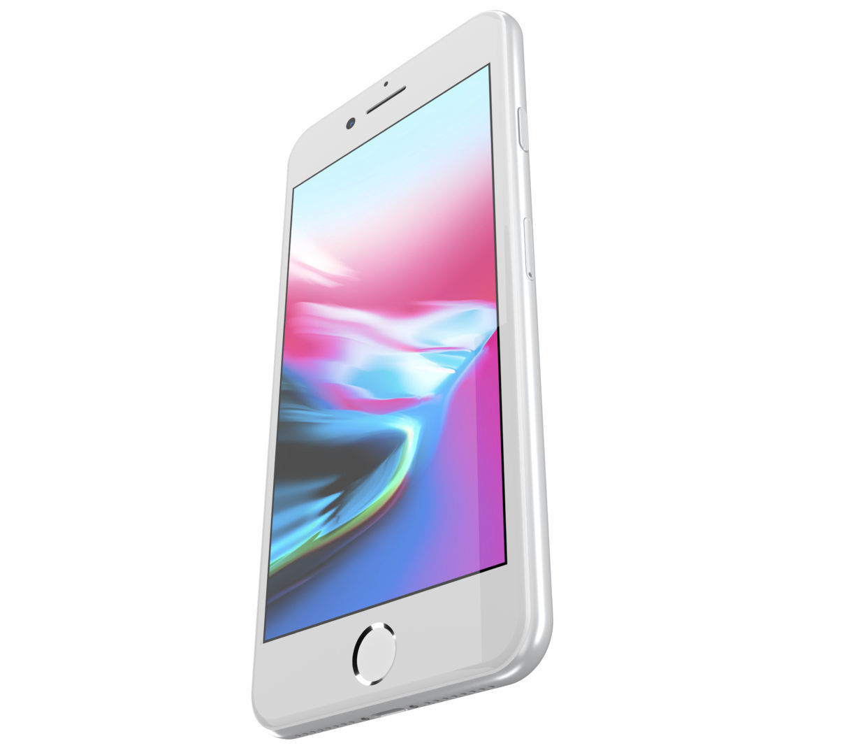 Apple iPhone 8 Plus Silver  Low-poly 3D model_9