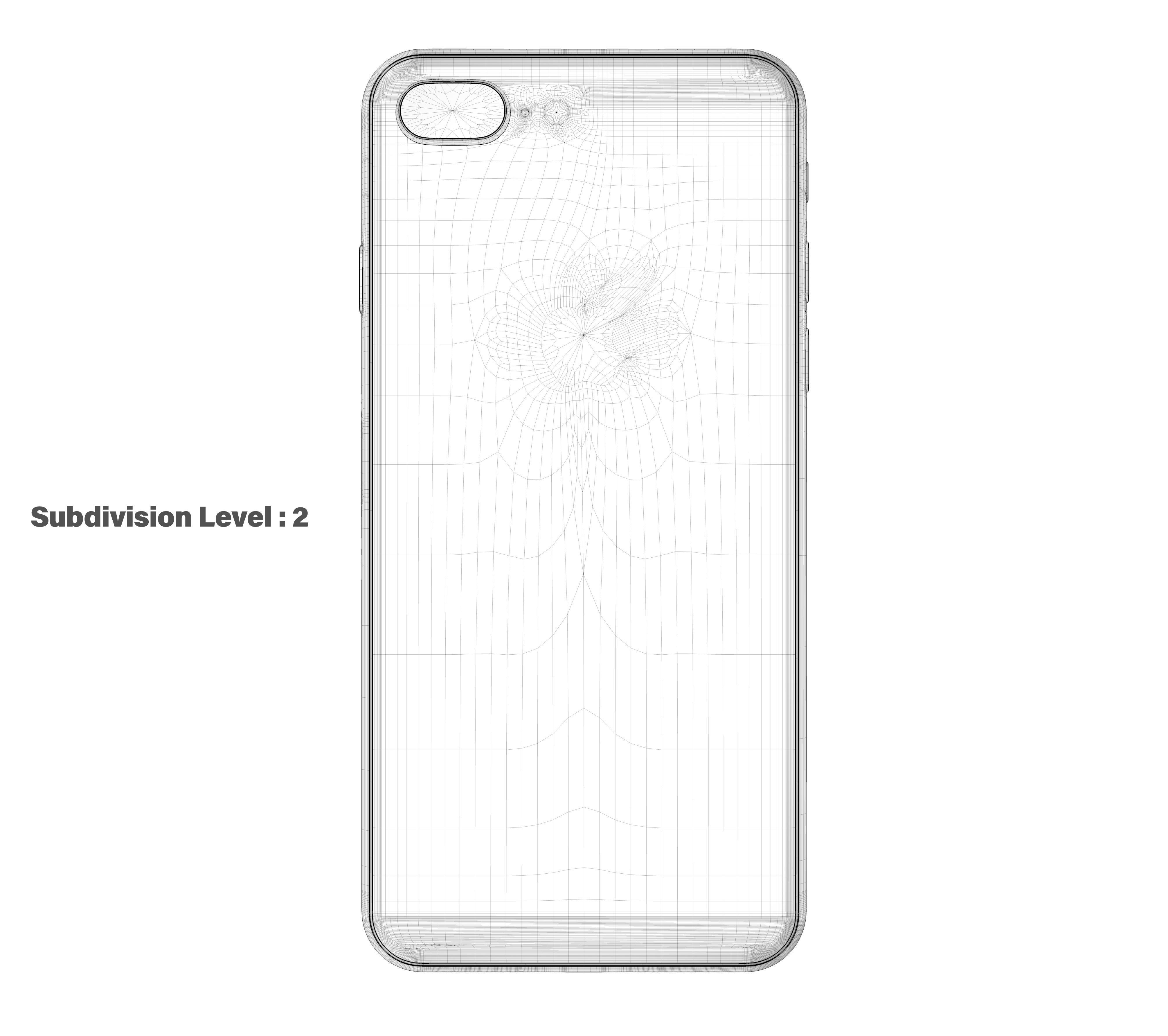 Apple iPhone 8 Plus Silver  Low-poly 3D model_15