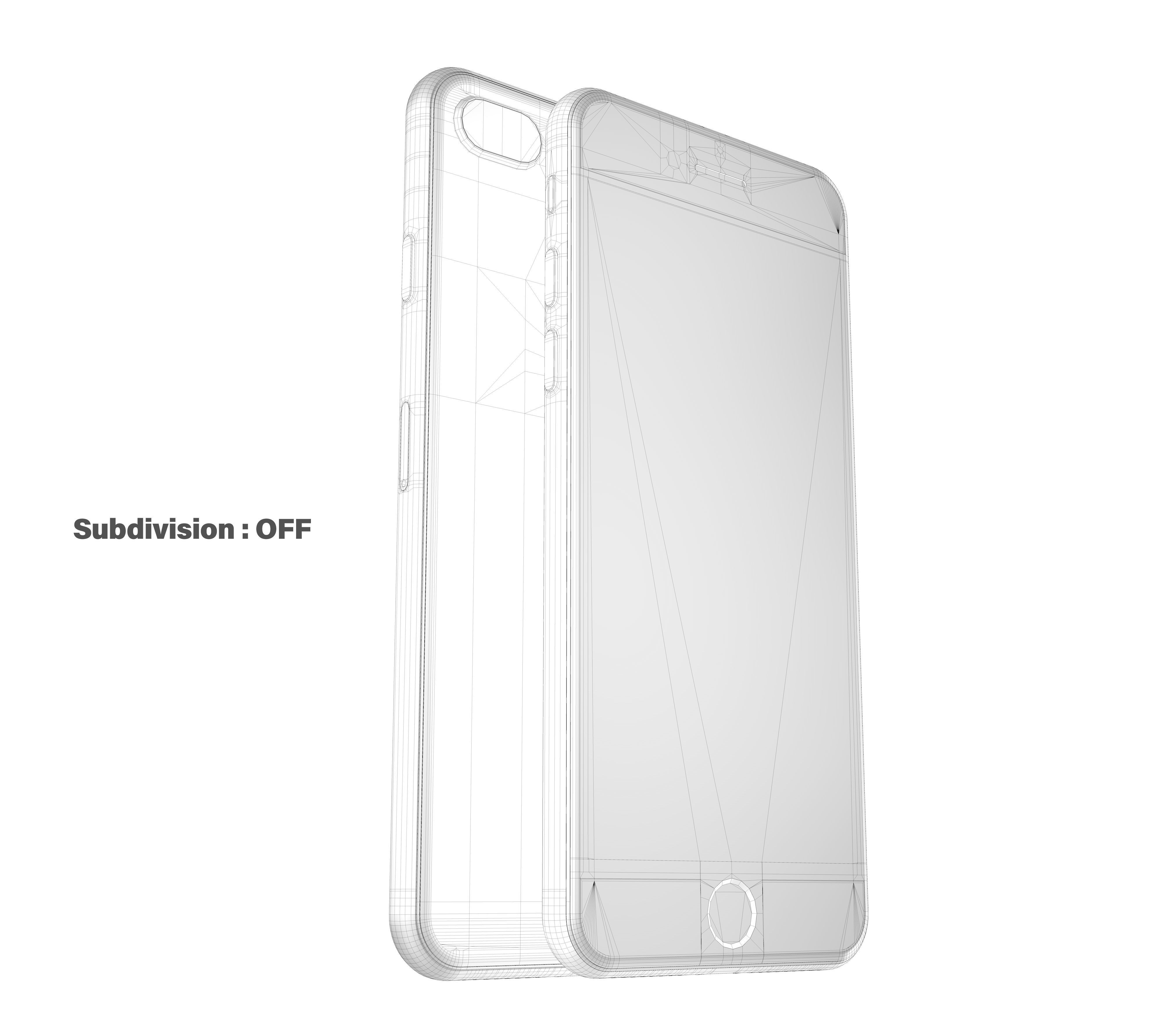 Apple iPhone 8 Plus Silver  Low-poly 3D model_22