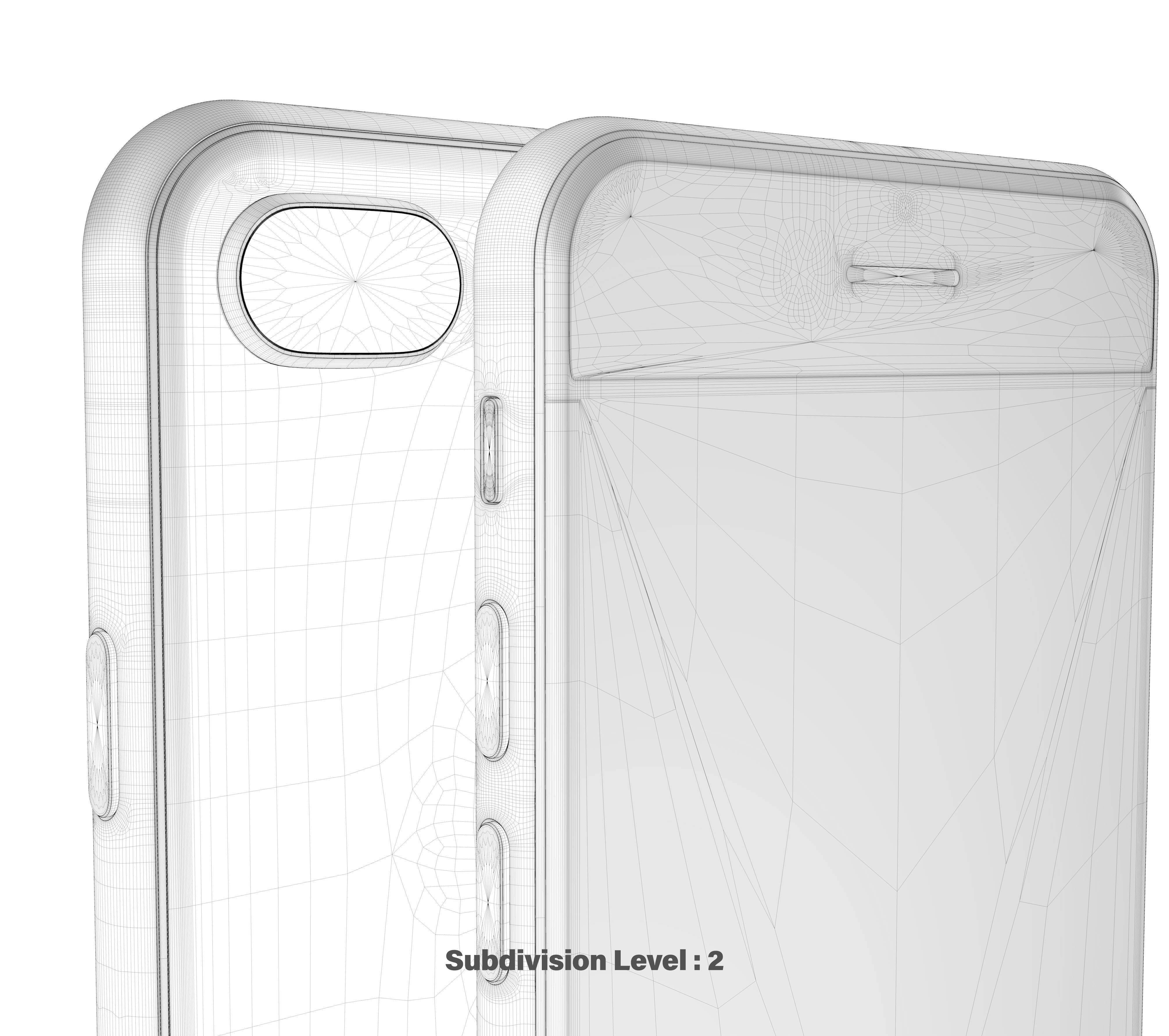 Apple iPhone 8 Plus Silver  Low-poly 3D model_21