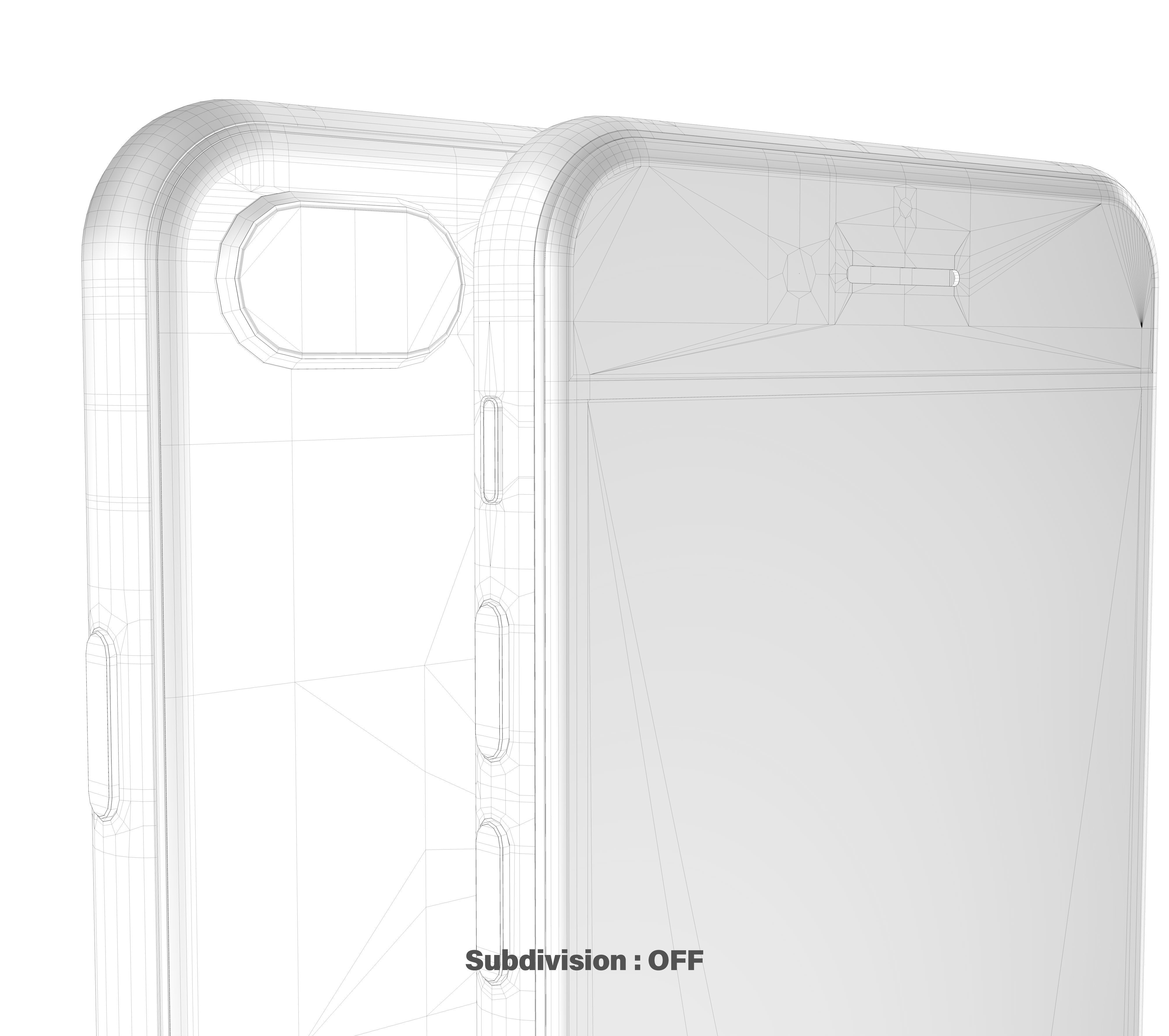 Apple iPhone 8 Plus Silver  Low-poly 3D model_20