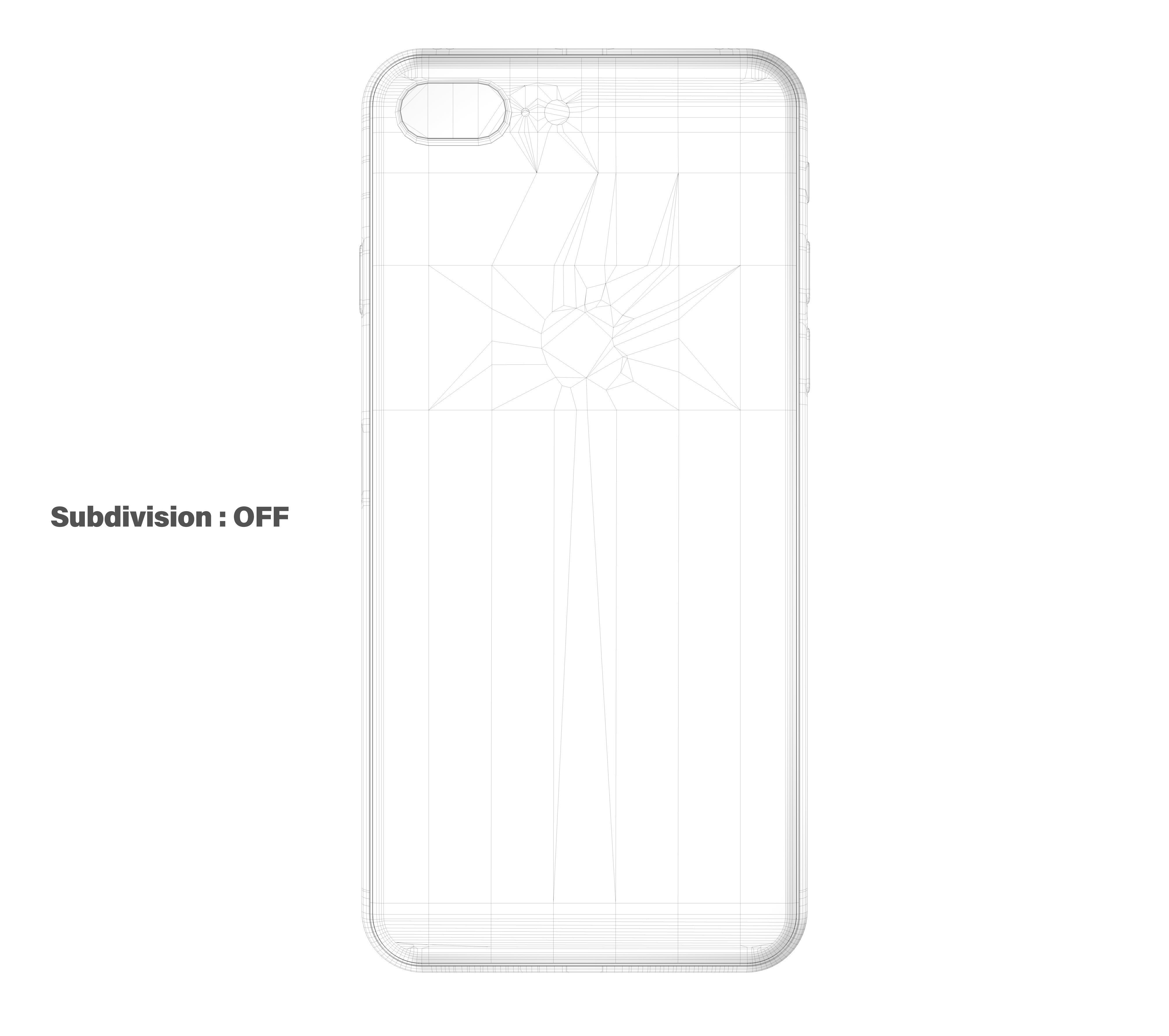 Apple iPhone 8 Plus Silver  Low-poly 3D model_14