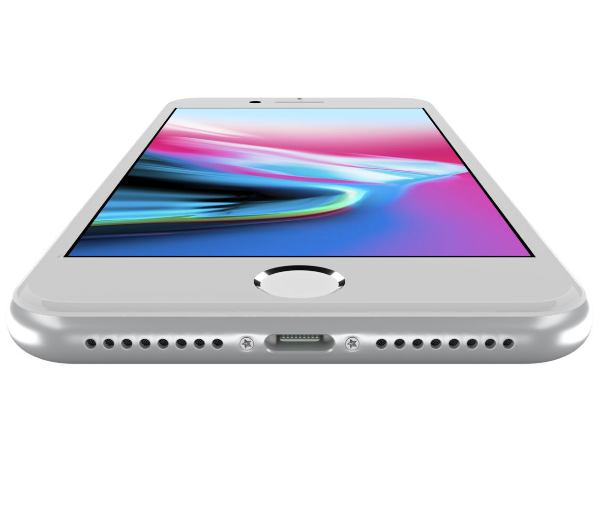 Apple iPhone 8 Plus Silver  Low-poly 3D model_7