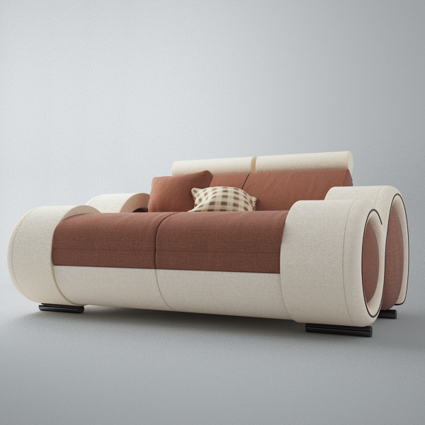 Modern Sofa 2x 3D model_2