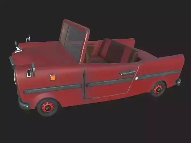 Car Red Free low-poly 3D model