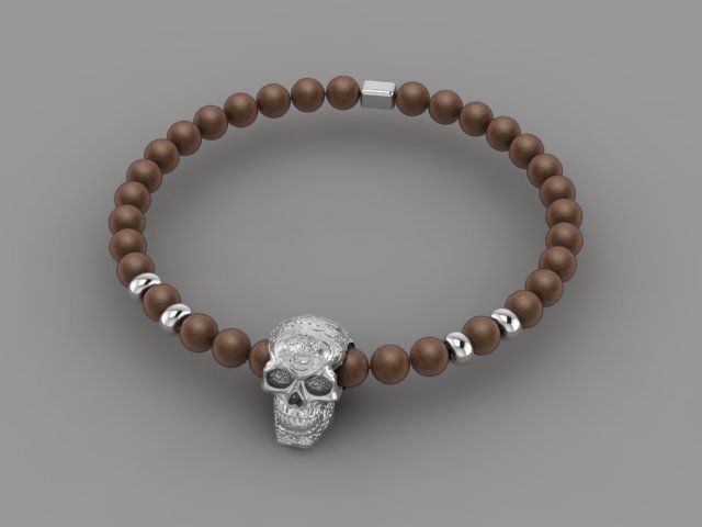 Skull Bracelet 3D print model_14