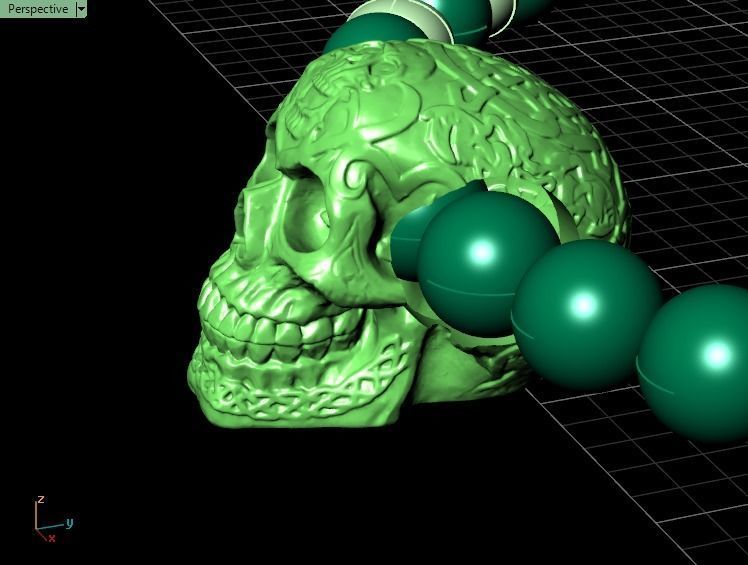 Skull Bracelet 3D print model_21
