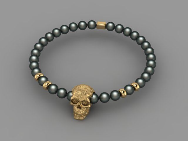 Skull Bracelet 3D print model_13