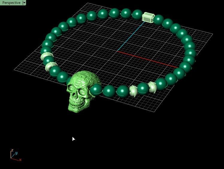 Skull Bracelet 3D print model_2