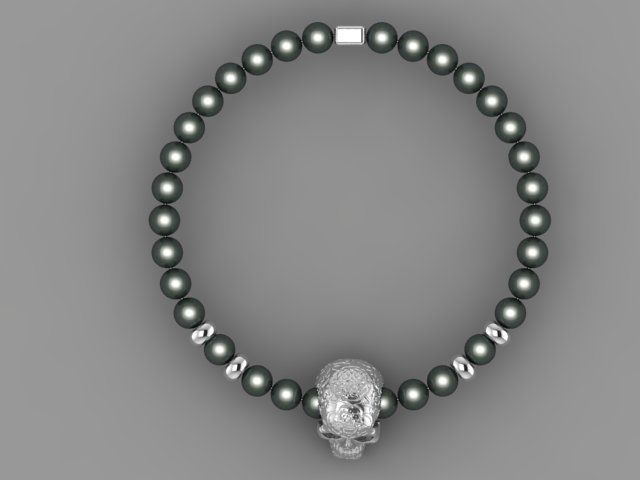 Skull Bracelet 3D print model_10