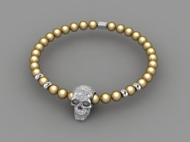 Skull Bracelet 3D print model_5