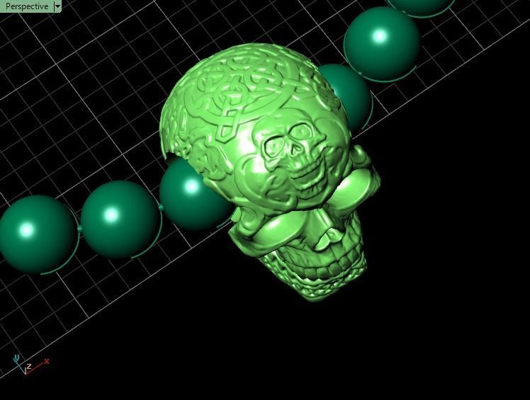 Skull Bracelet 3D print model_7