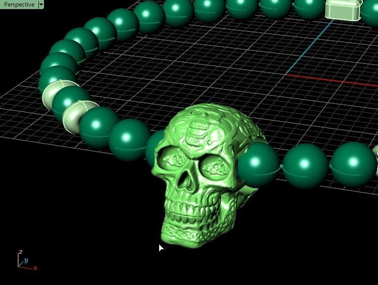 Skull Bracelet 3D print model_8