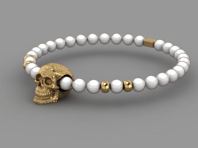 Skull Bracelet 3D print model_12