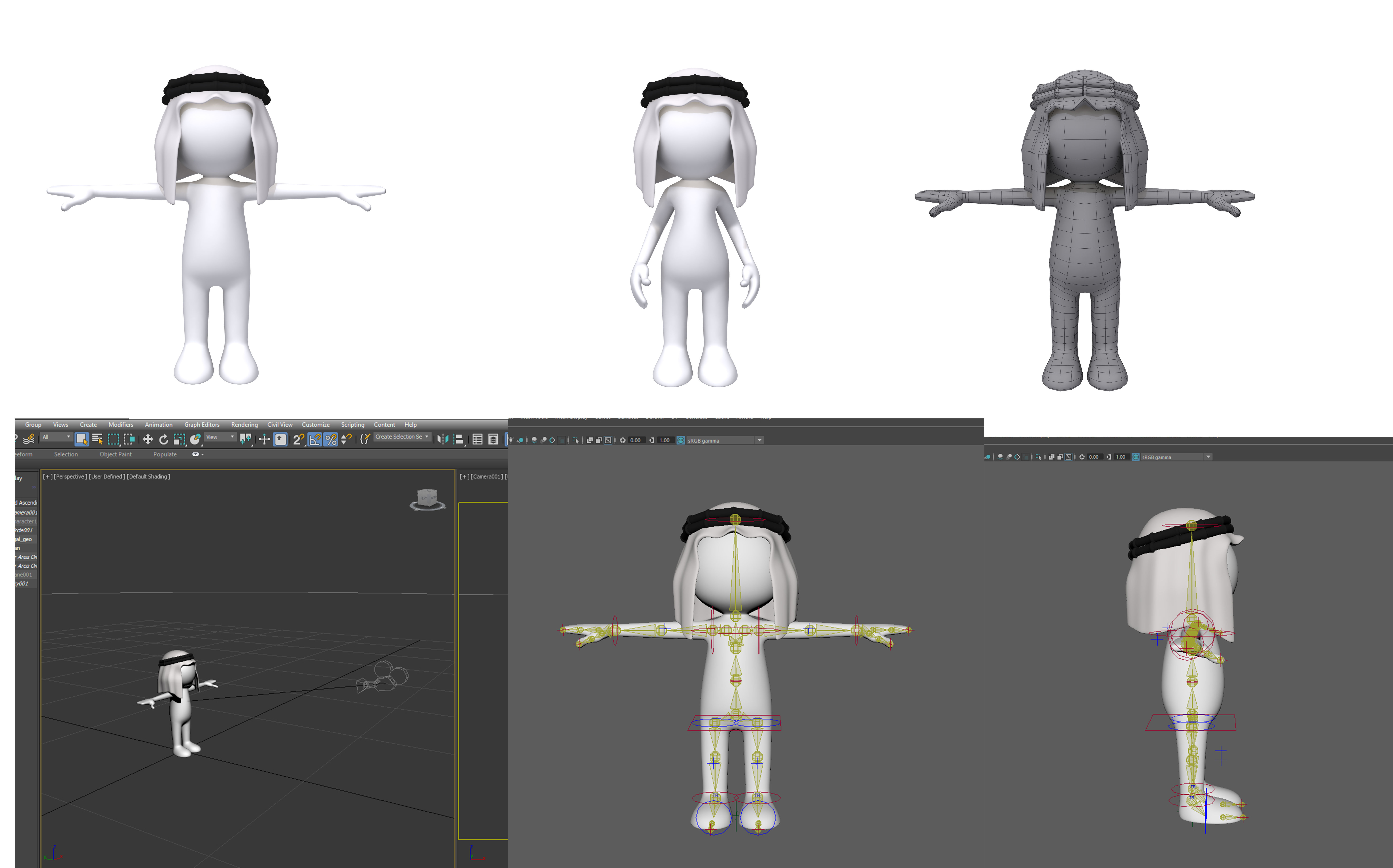 Stickman 15 Characters Collection Rigged 3D model_2