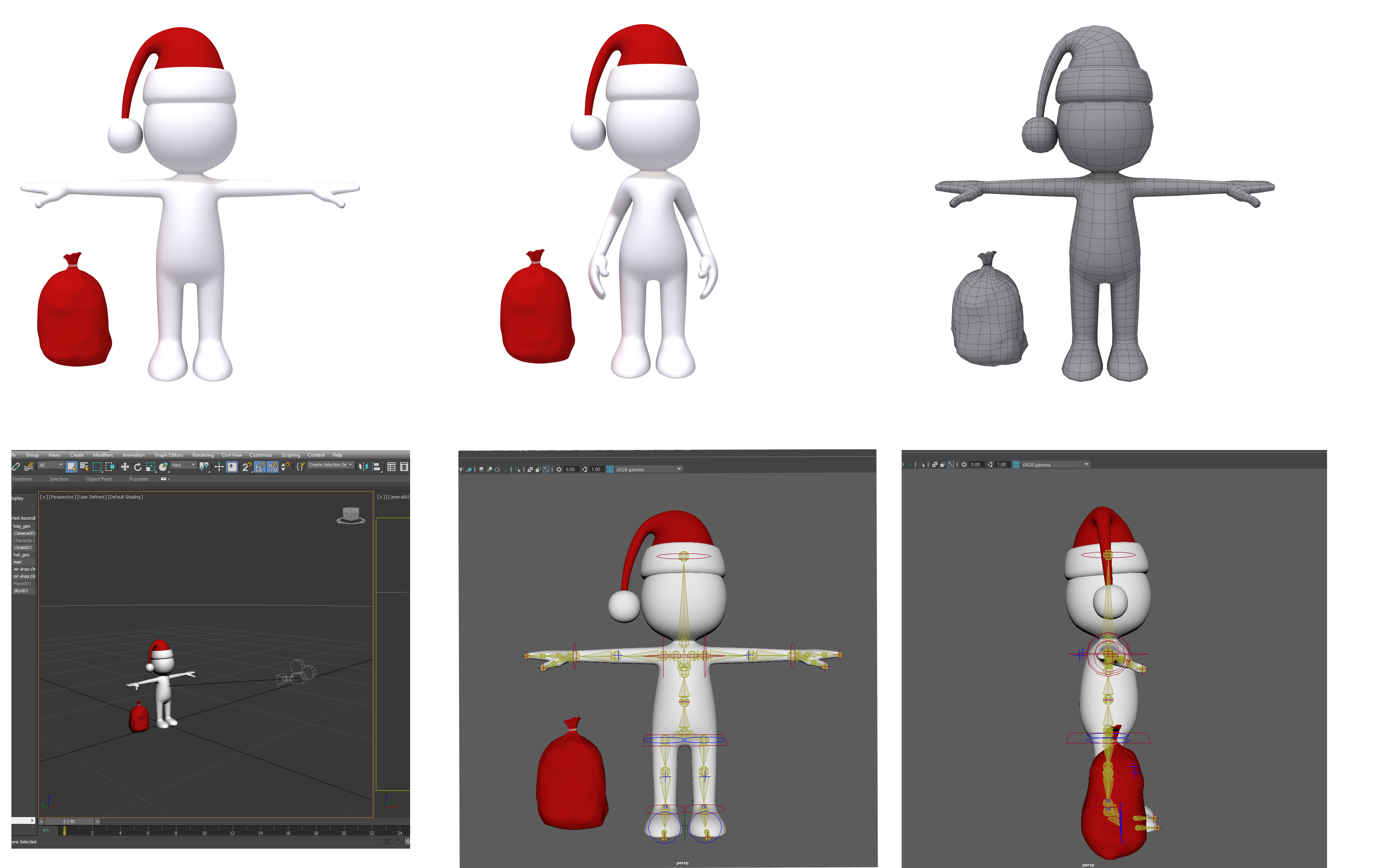 Stickman 15 Characters Collection Rigged 3D model_13