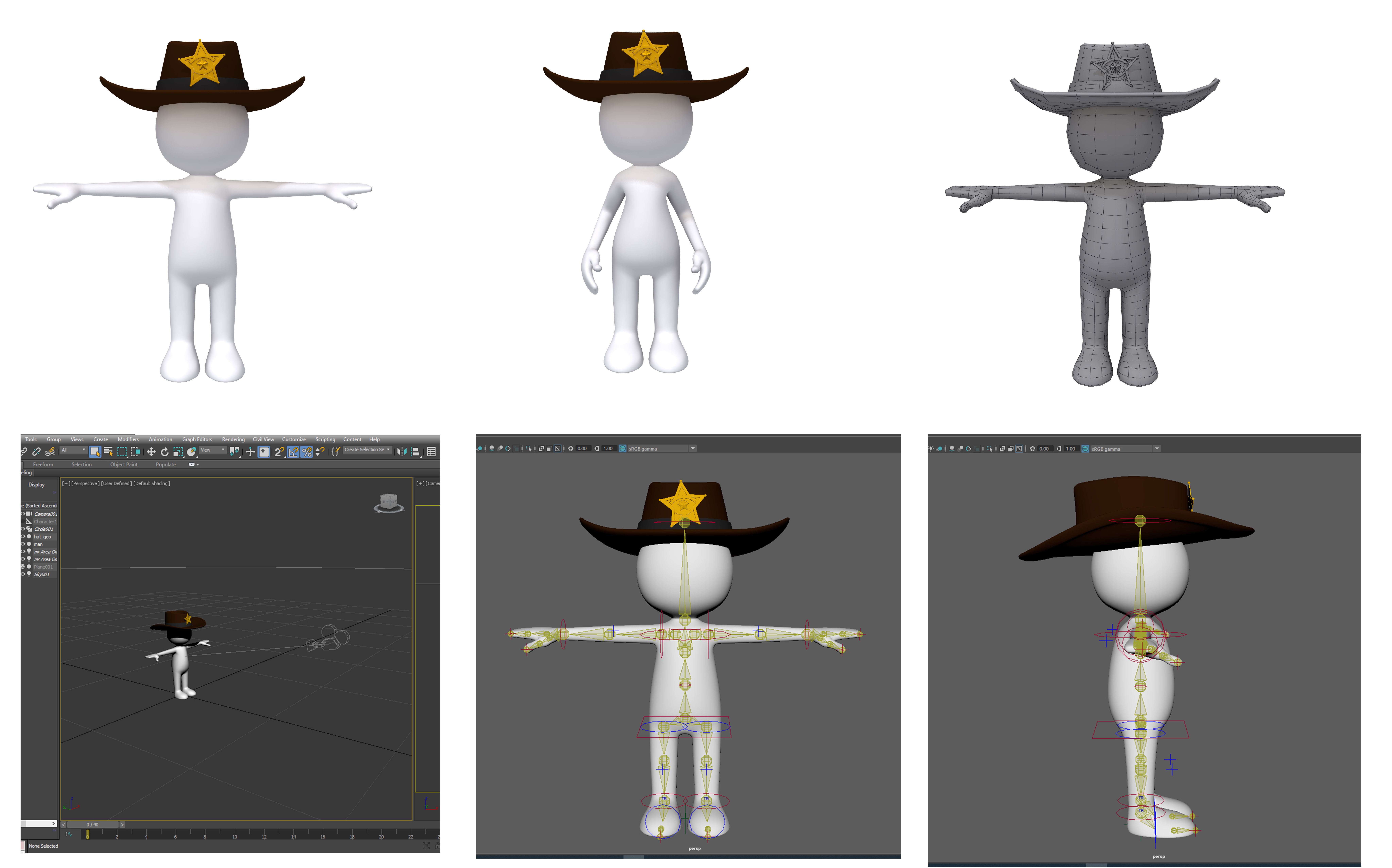 Stickman 15 Characters Collection Rigged 3D model_4