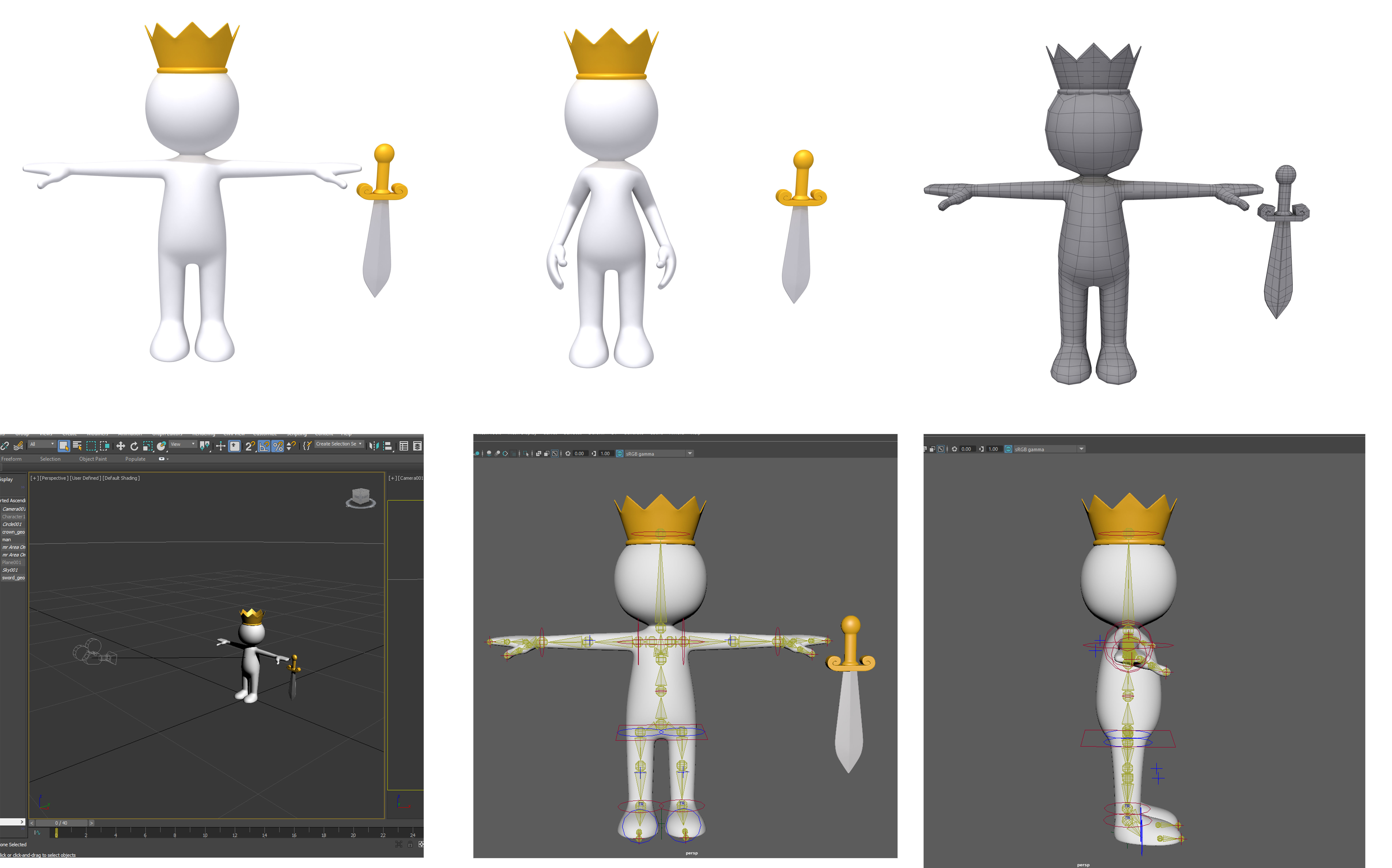 Stickman 15 Characters Collection Rigged 3D model_9