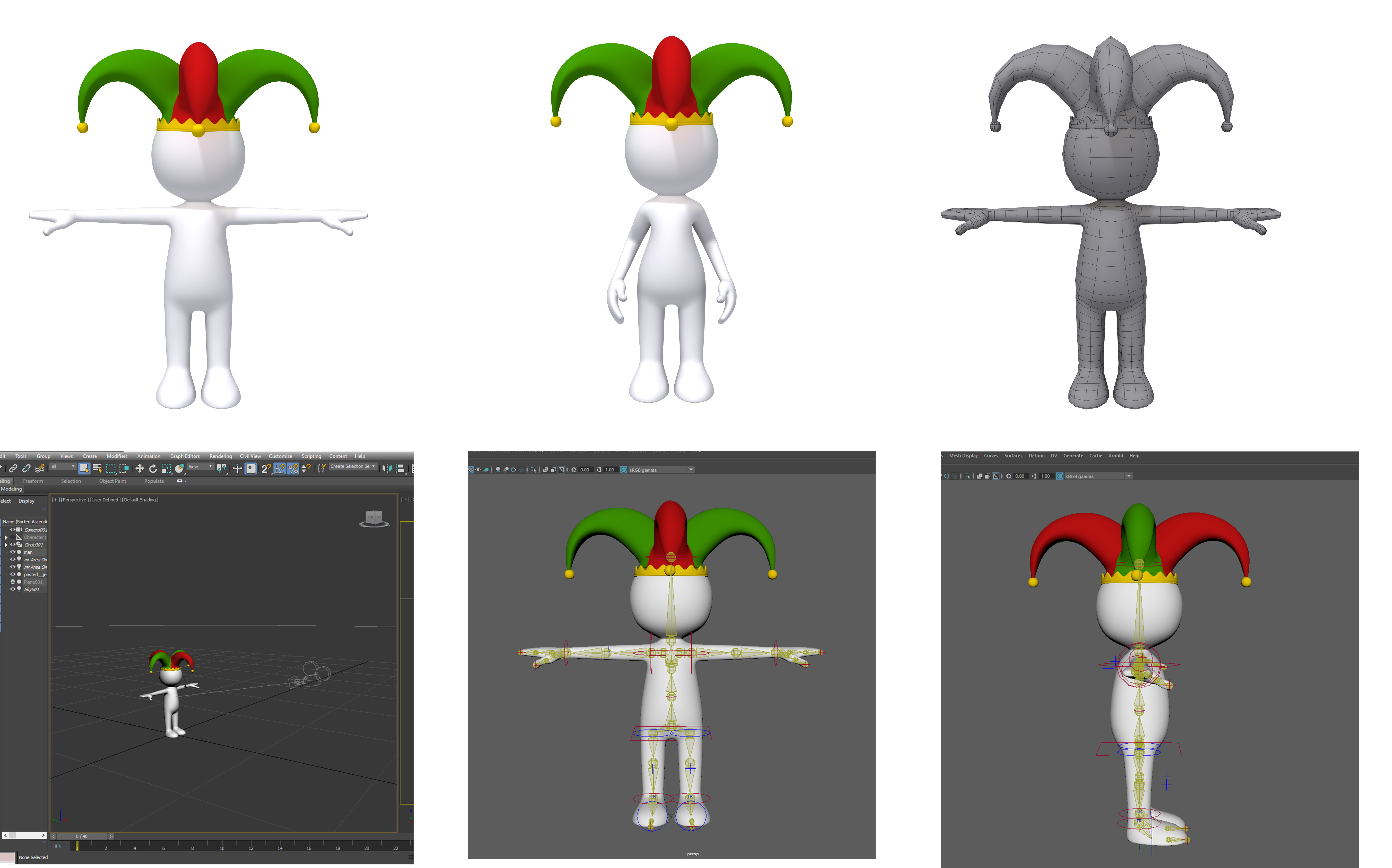 Stickman 15 Characters Collection Rigged 3D model_8