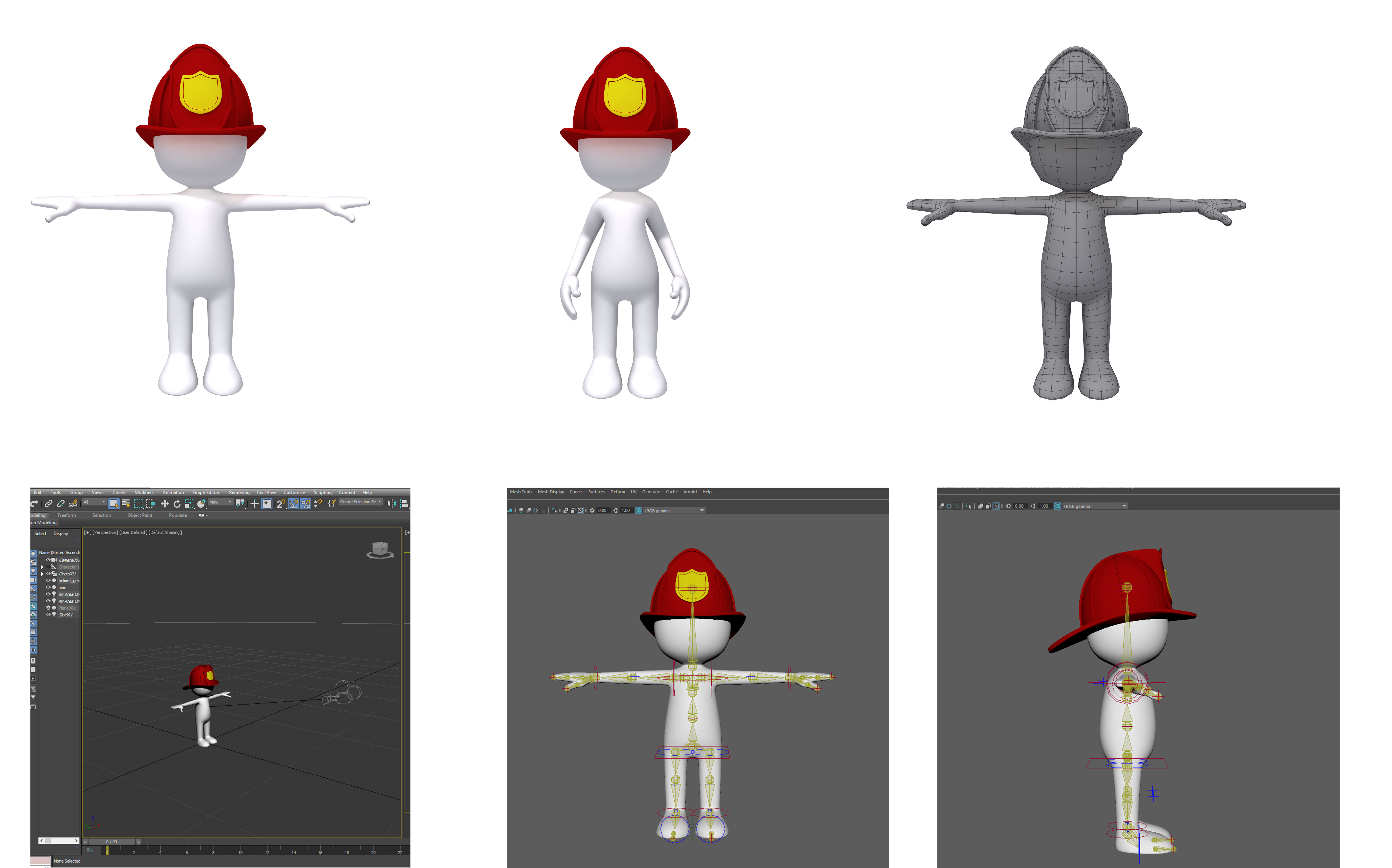 Stickman 15 Characters Collection Rigged 3D model_6