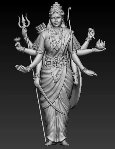 Durga Idol 3D Printable model 3D print model_0