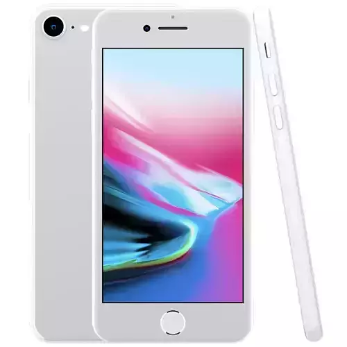 Apple iPhone 8 Silver Low-poly 3D model