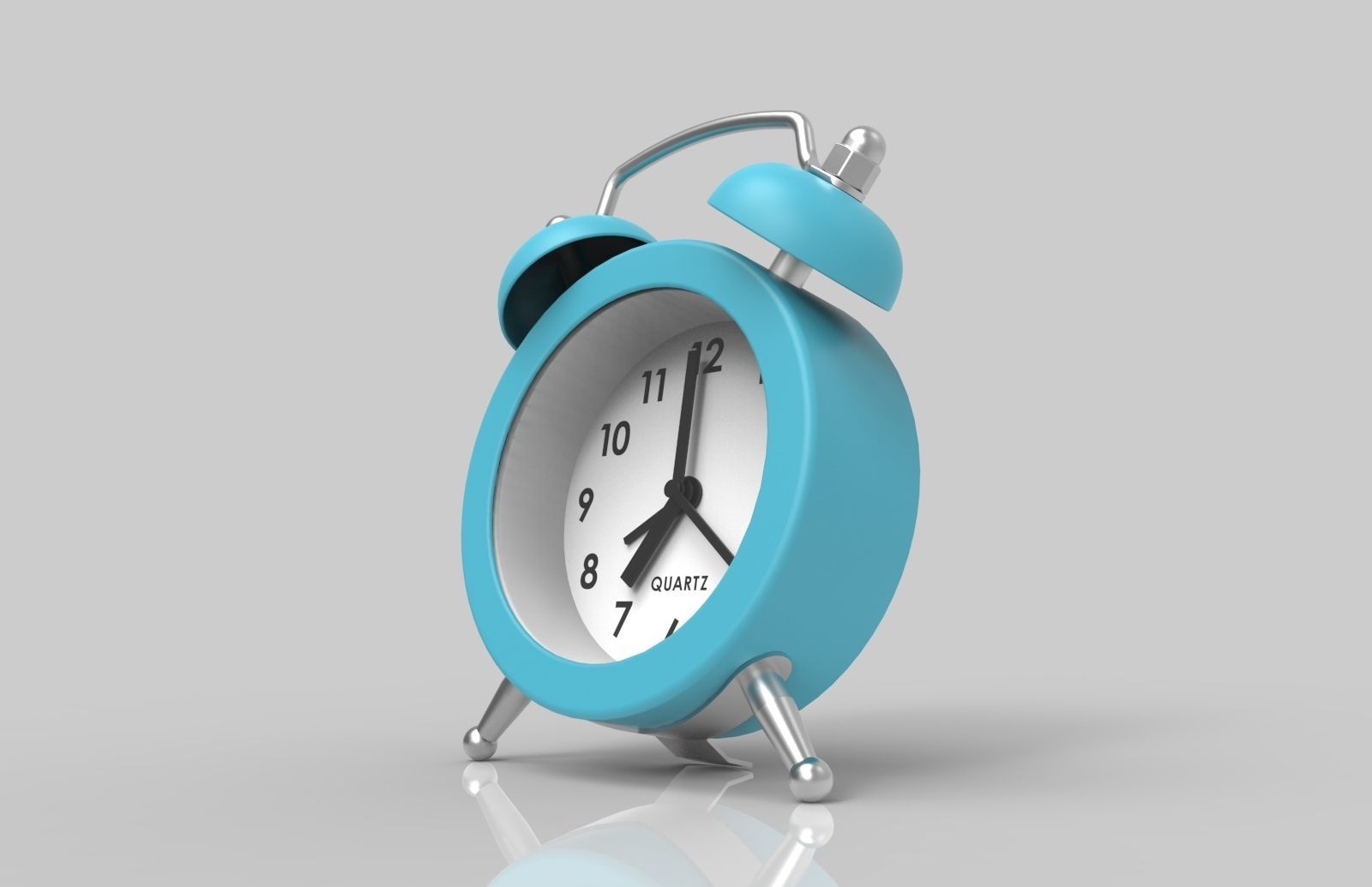 Mini Double Bell Alarm Clock QUARTZ 3D model_4