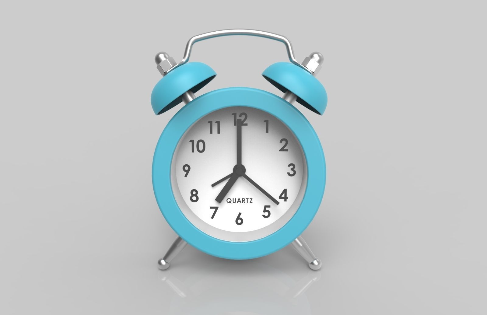 Mini Double Bell Alarm Clock QUARTZ 3D model_1