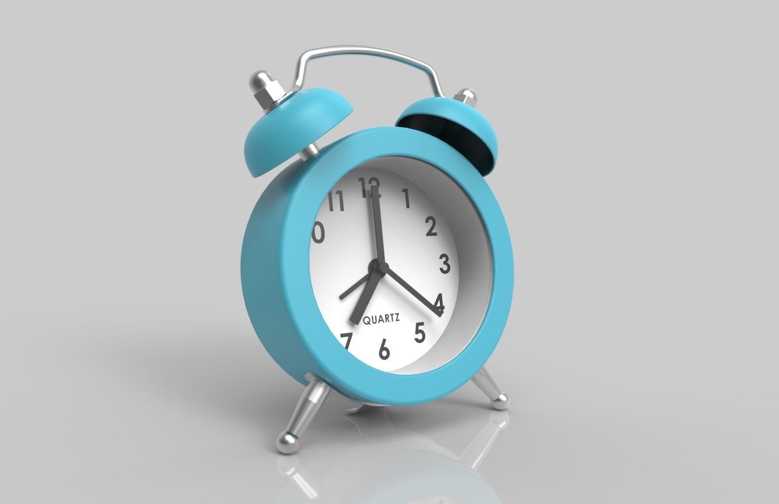 Mini Double Bell Alarm Clock QUARTZ 3D model_2