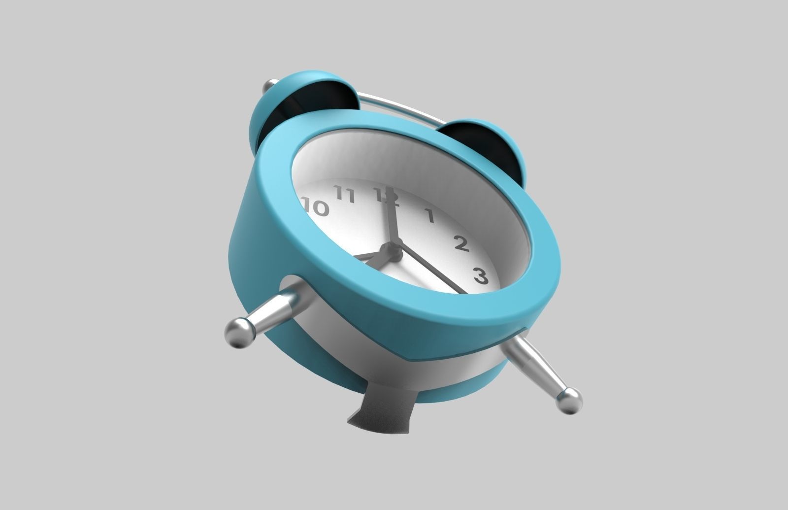 Mini Double Bell Alarm Clock QUARTZ 3D model_5