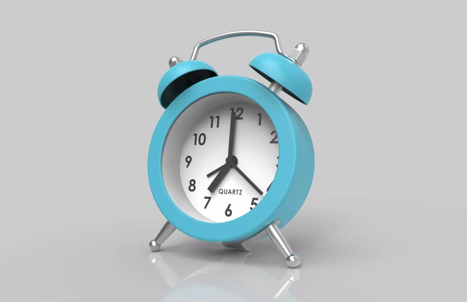 Mini Double Bell Alarm Clock QUARTZ 3D model_0