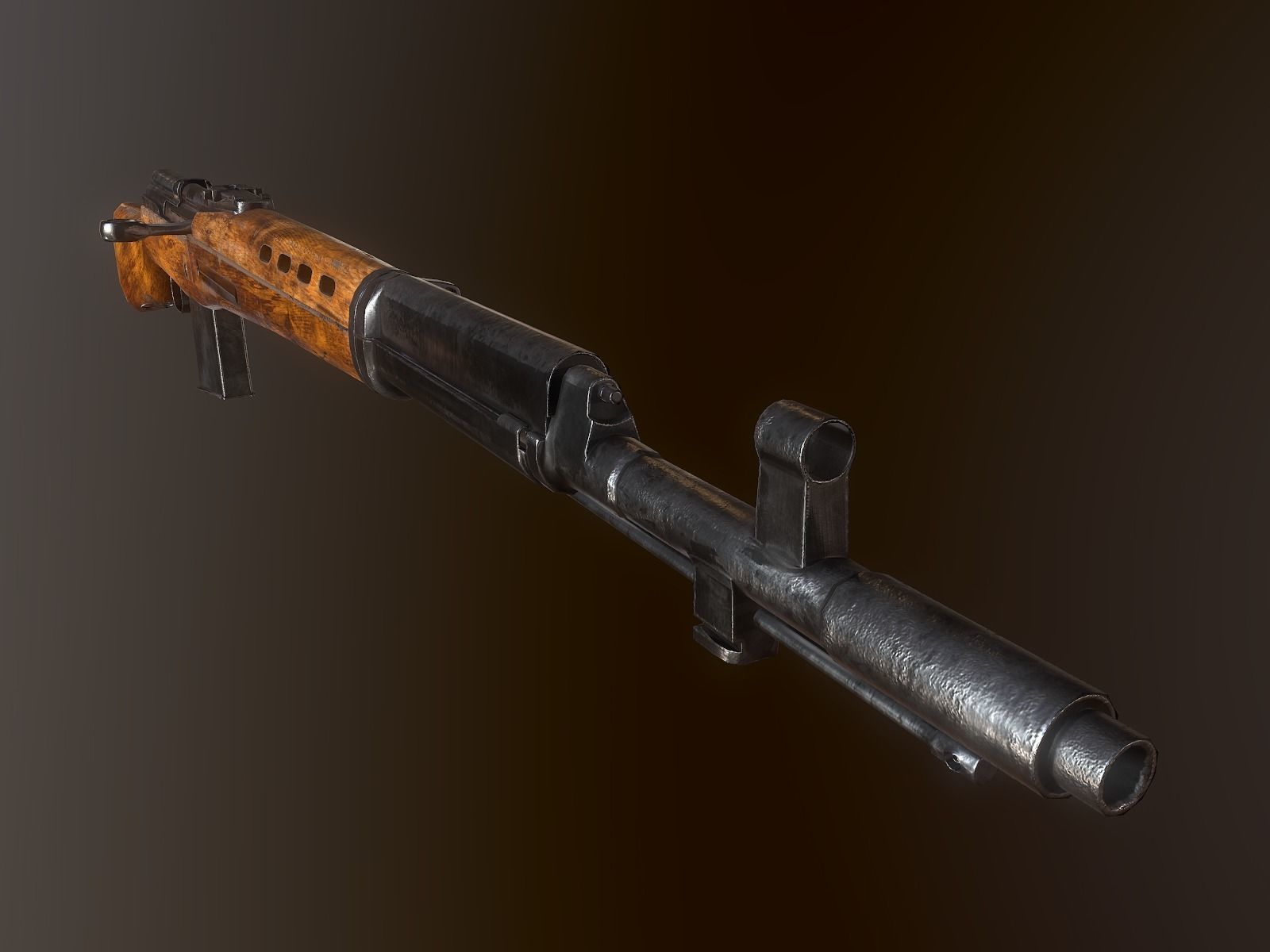 Tokarev SVT rifle Low-poly 3D model_5