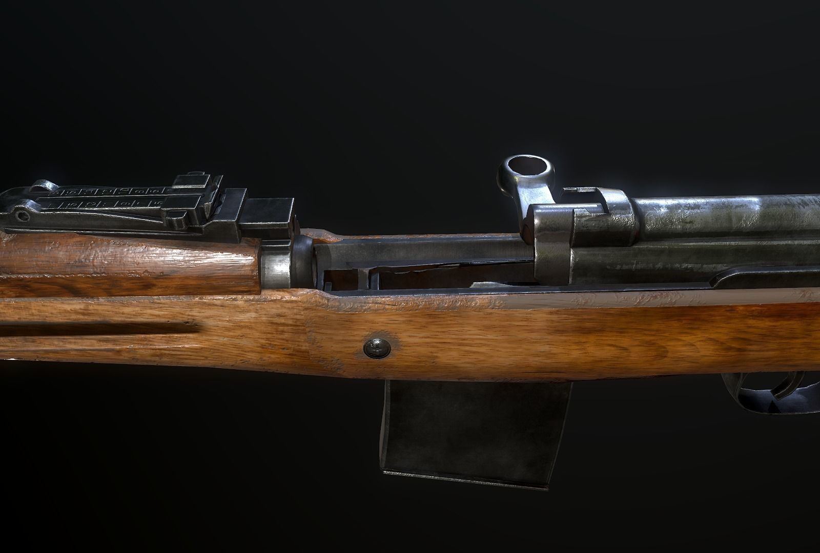 Tokarev SVT rifle Low-poly 3D model_11