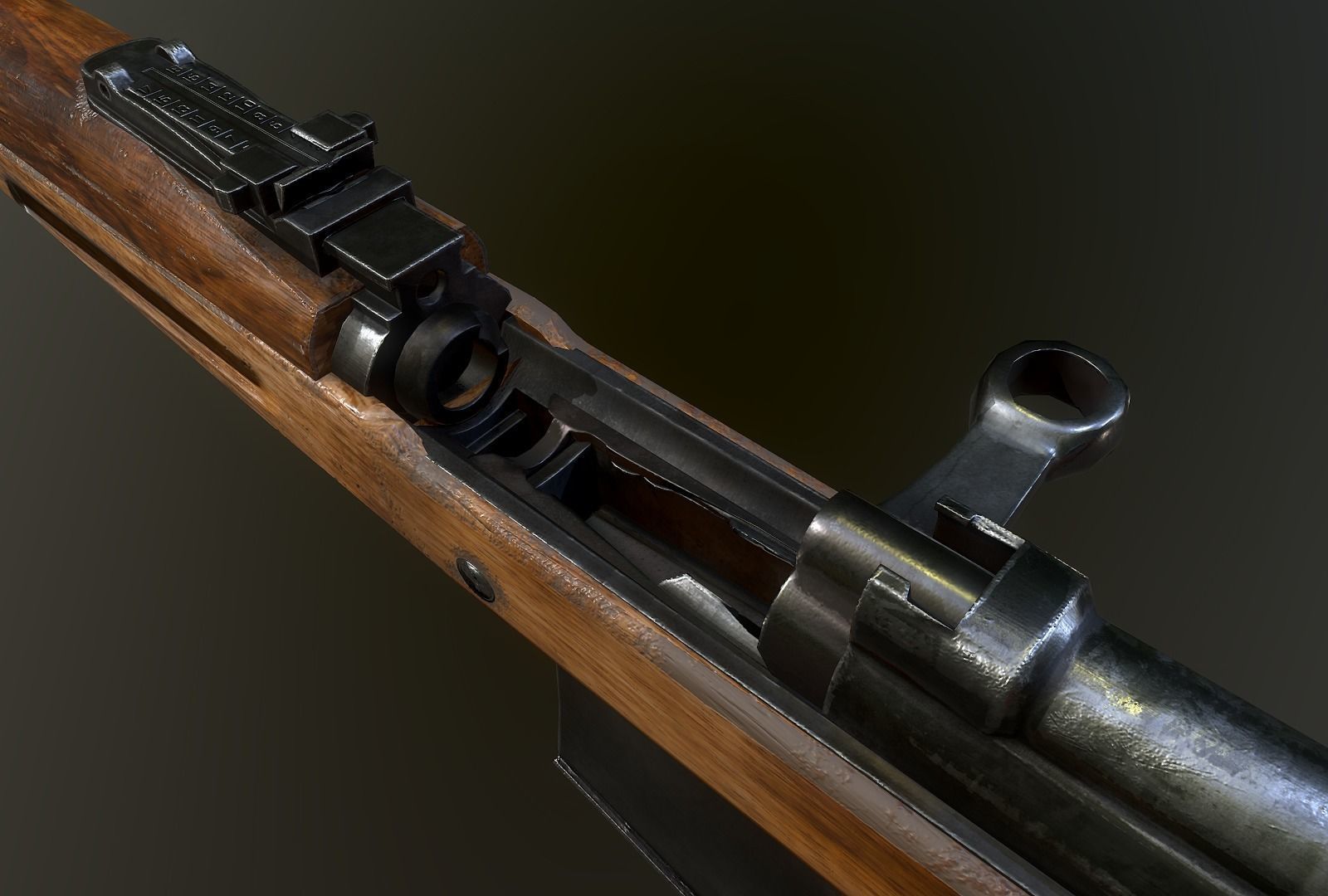 Tokarev SVT rifle Low-poly 3D model_10
