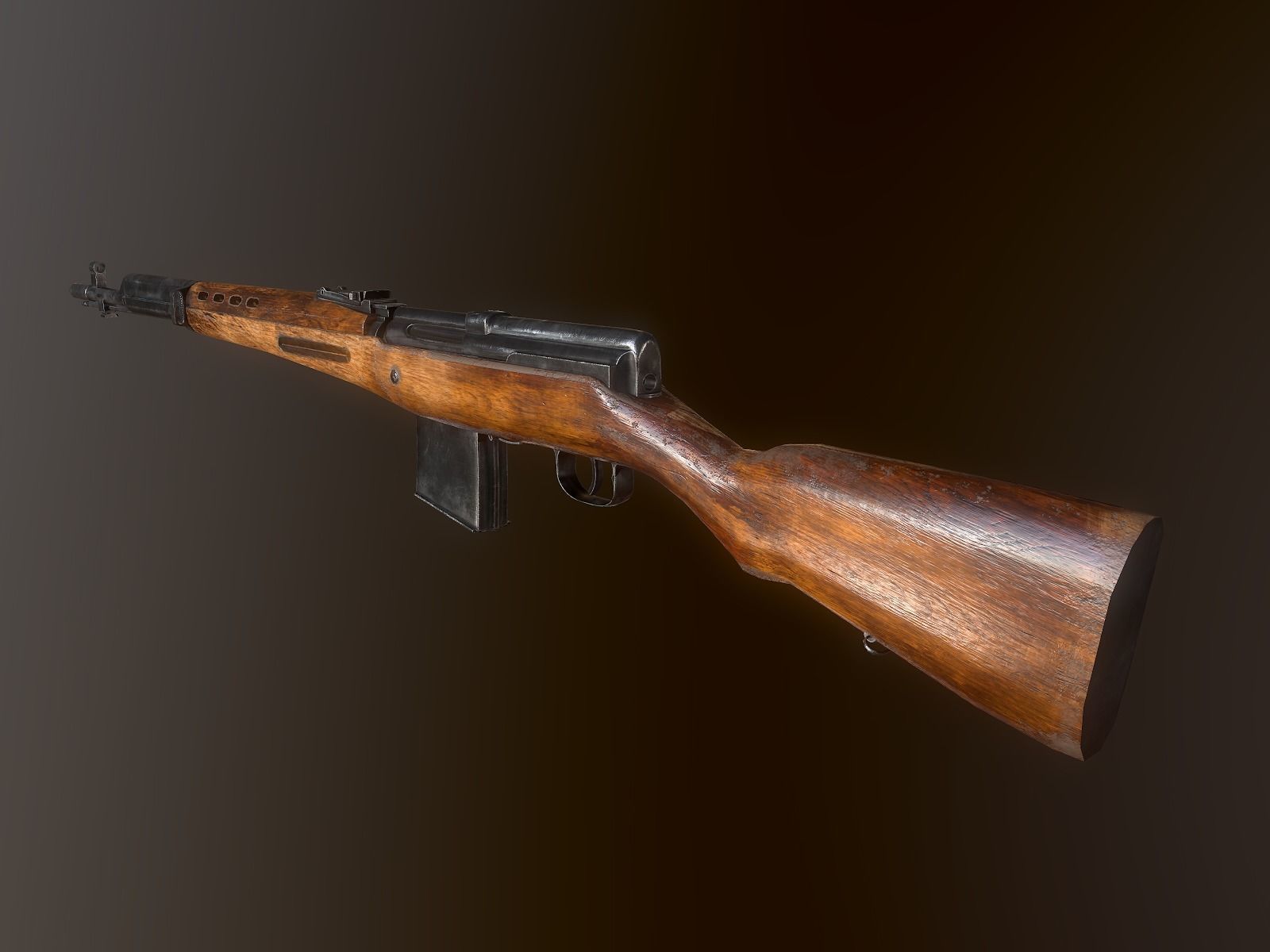 Tokarev SVT rifle Low-poly 3D model_4