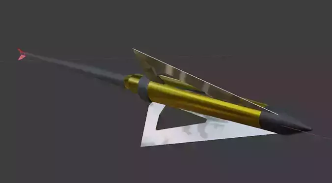 Realistic Arrow Game Ready rocket with golden tip