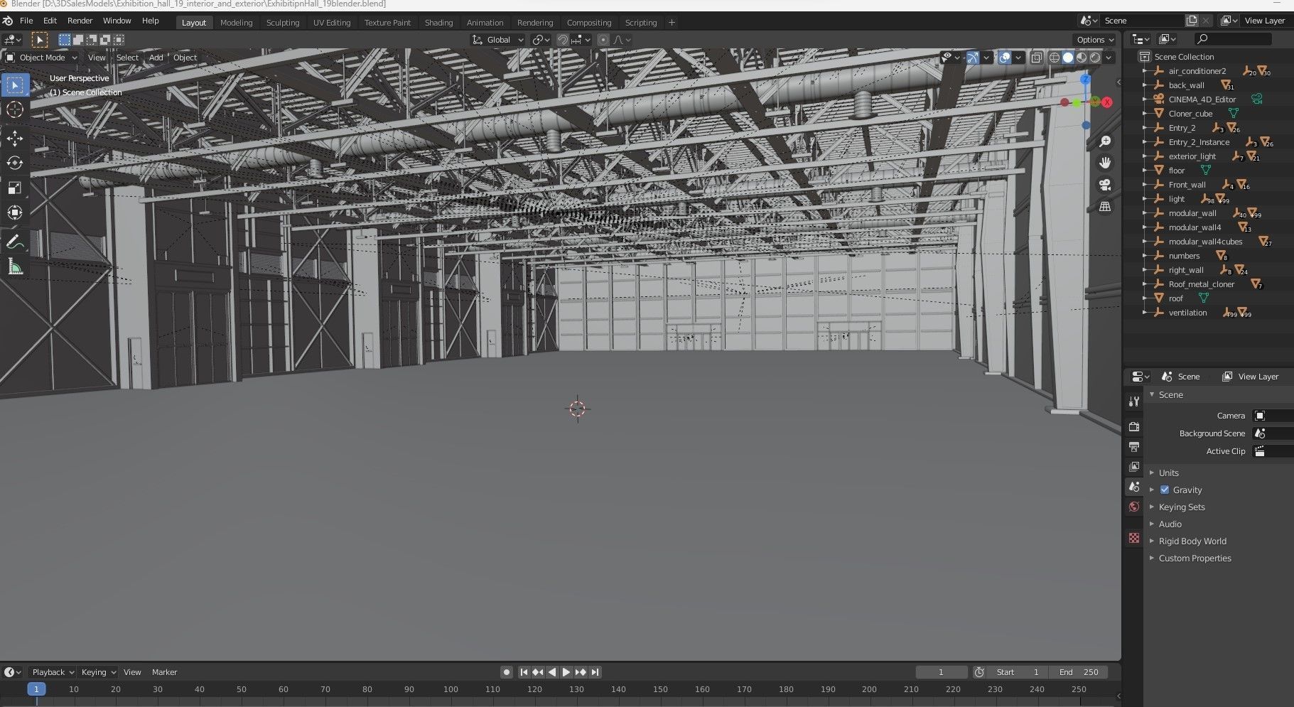 Exhibition Hall interior and exterior 19 3D model_22