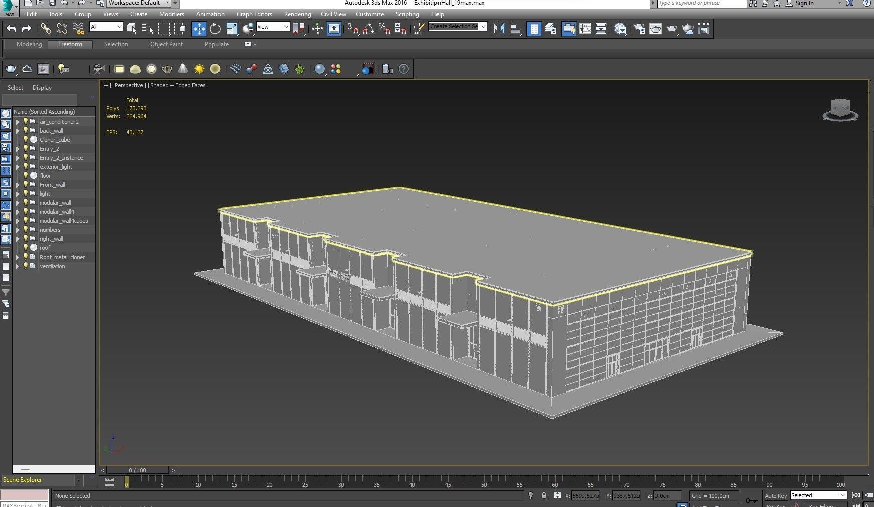 Exhibition Hall interior and exterior 19 3D model_24
