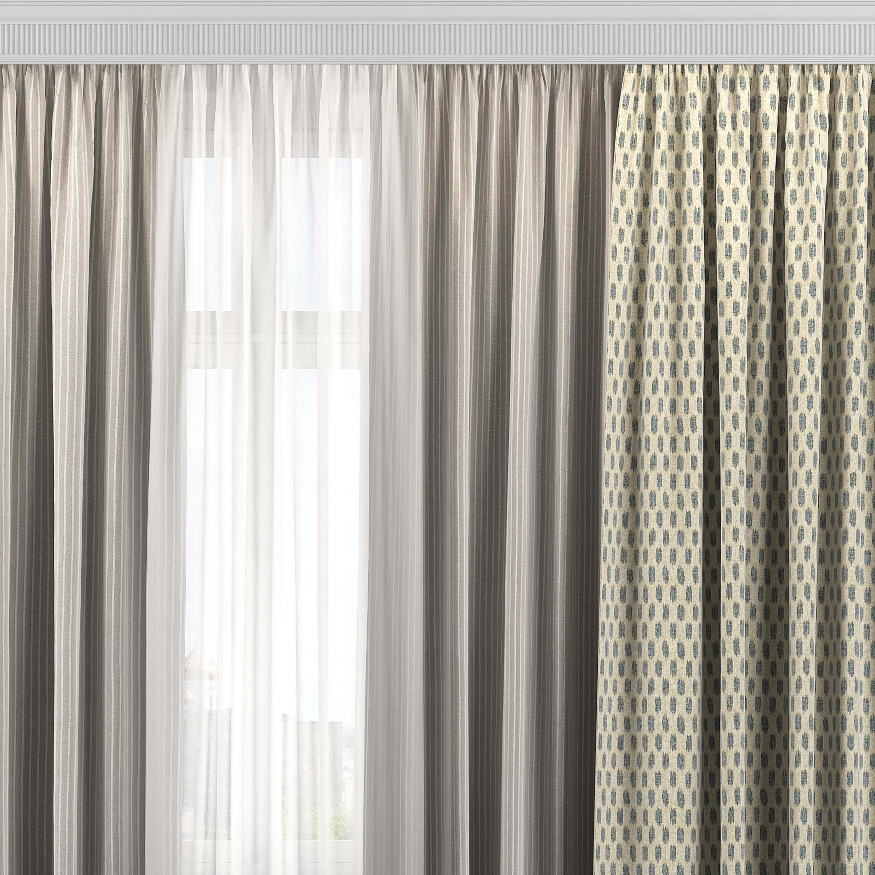Curtain Set 320 3D model_1