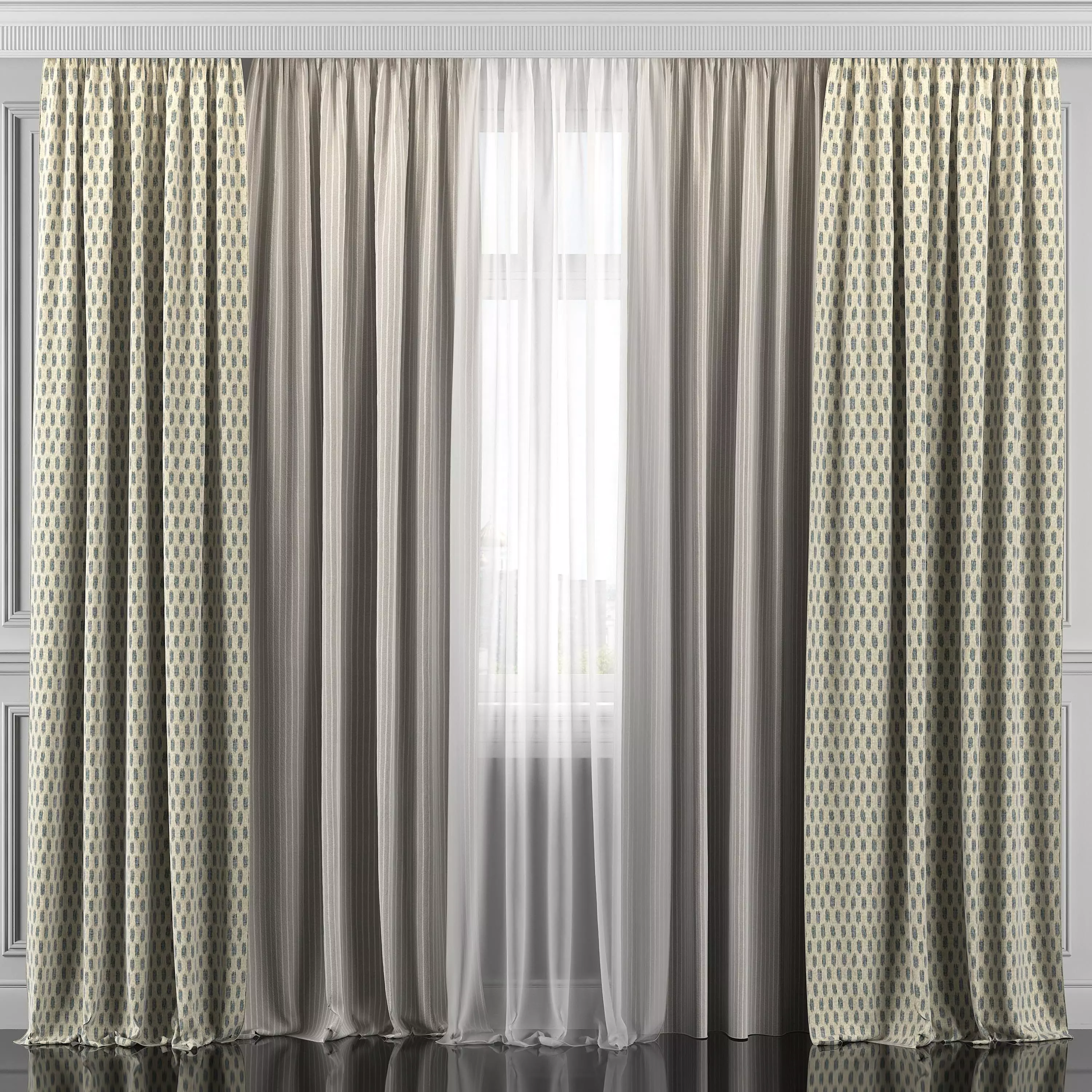 Curtain Set 320 3D model_0