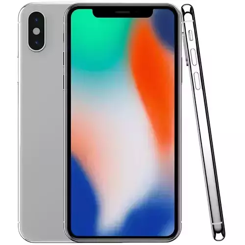  Apple iPhone X Silver Low-poly 3D model