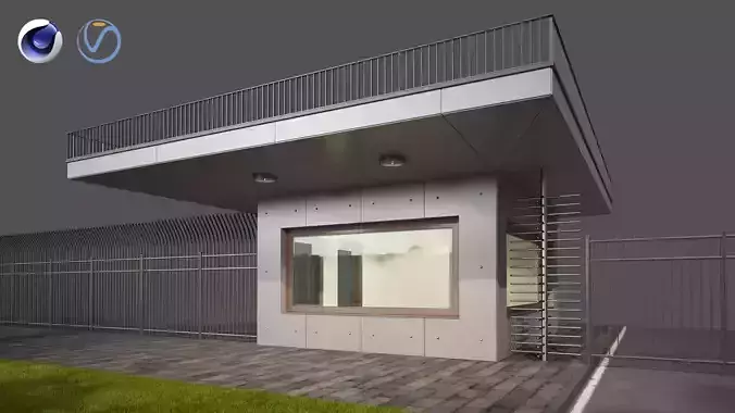 SECURITY HOUSE - Cinema 4D and Vray 3D model