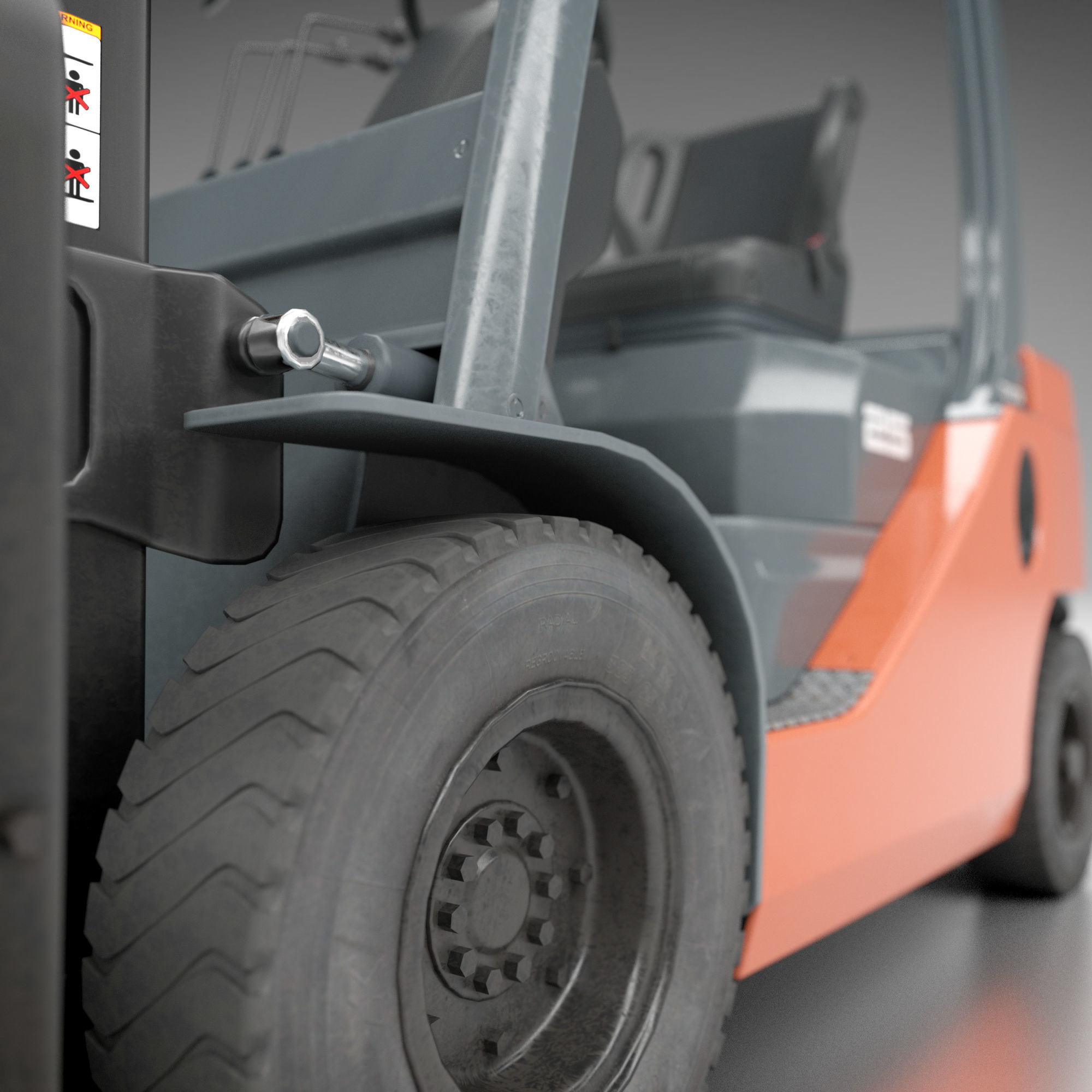 Toyota Fork Lift 8FD25 Low-poly 3D model_10