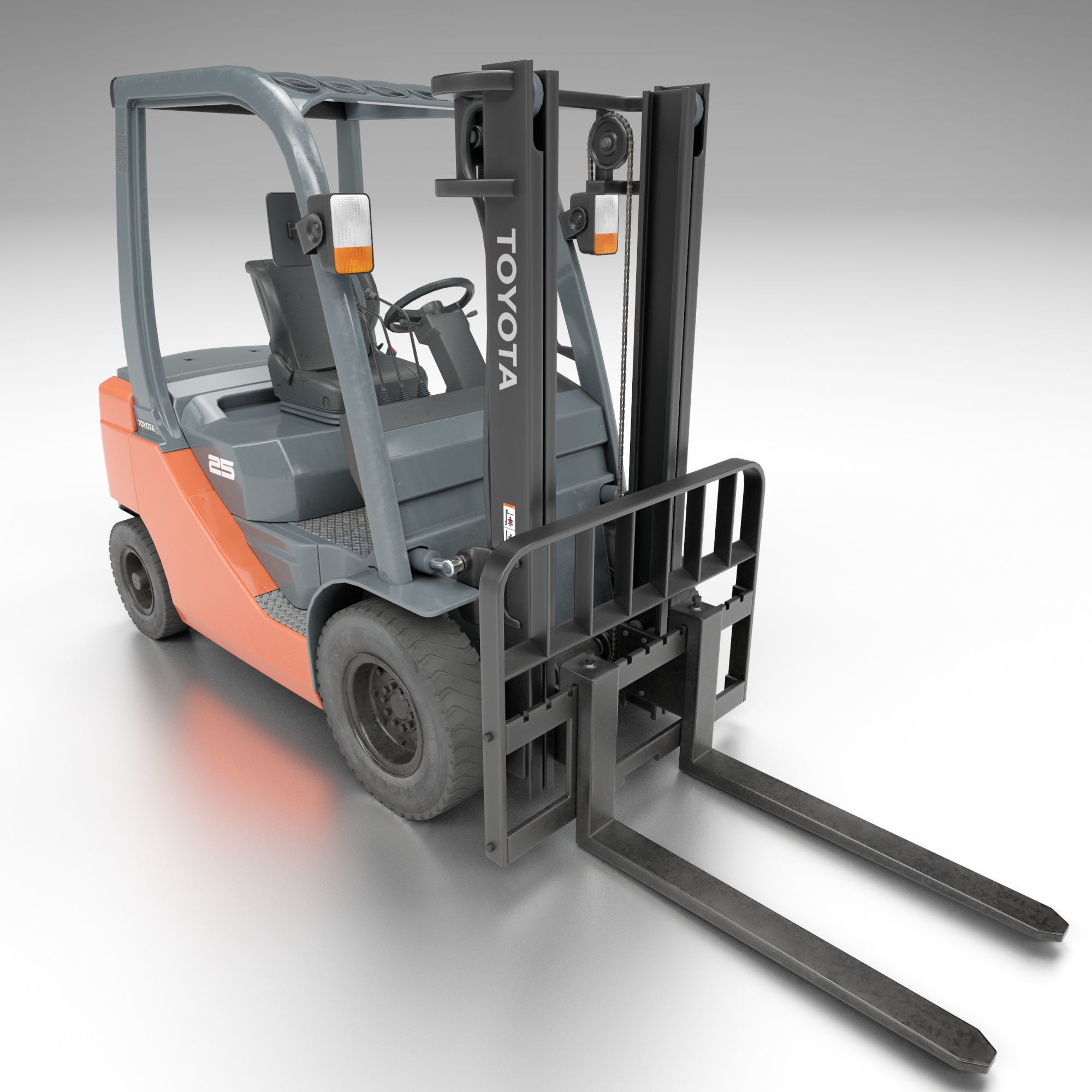 Toyota Fork Lift 8FD25 Low-poly 3D model_4