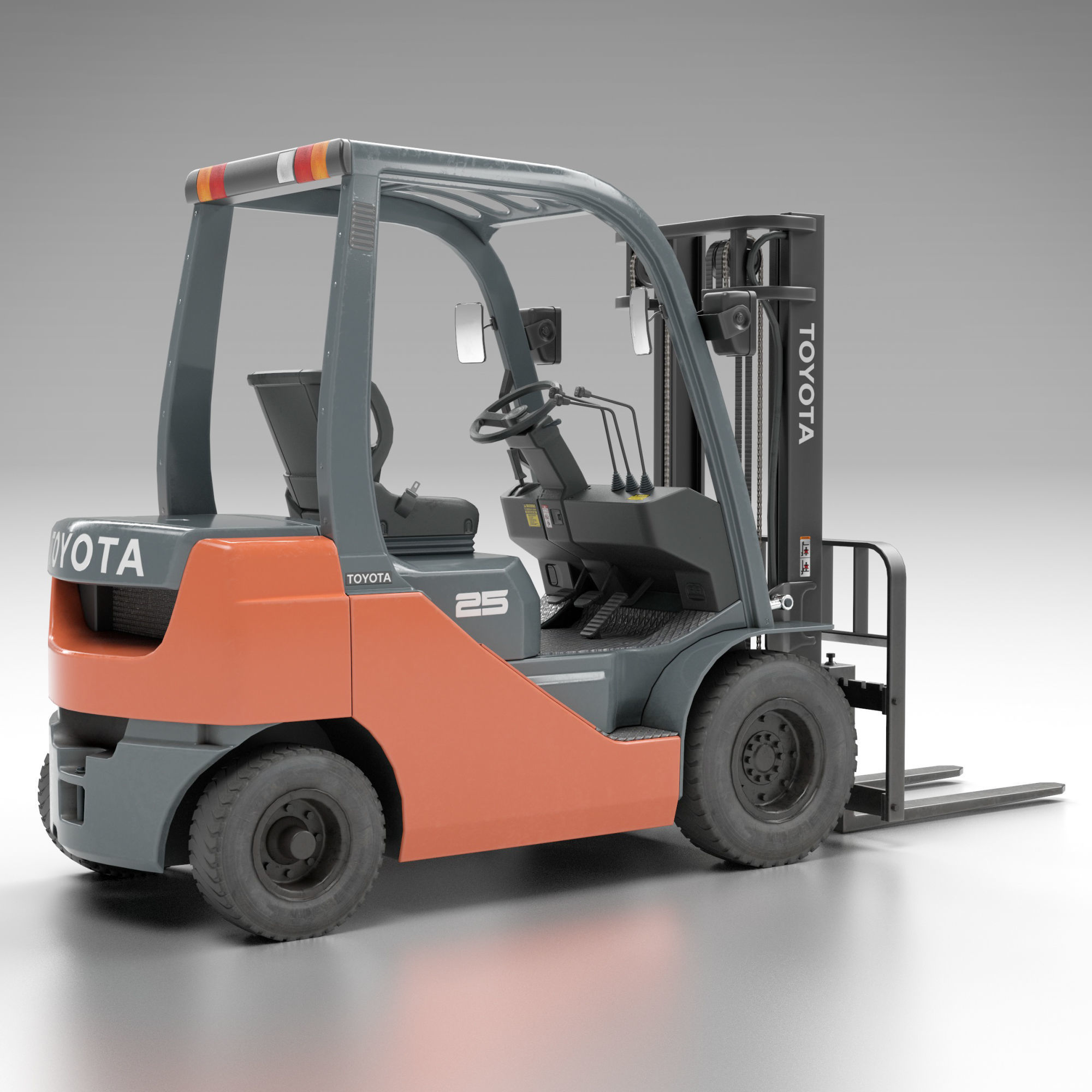 Toyota Fork Lift 8FD25 Low-poly 3D model_3