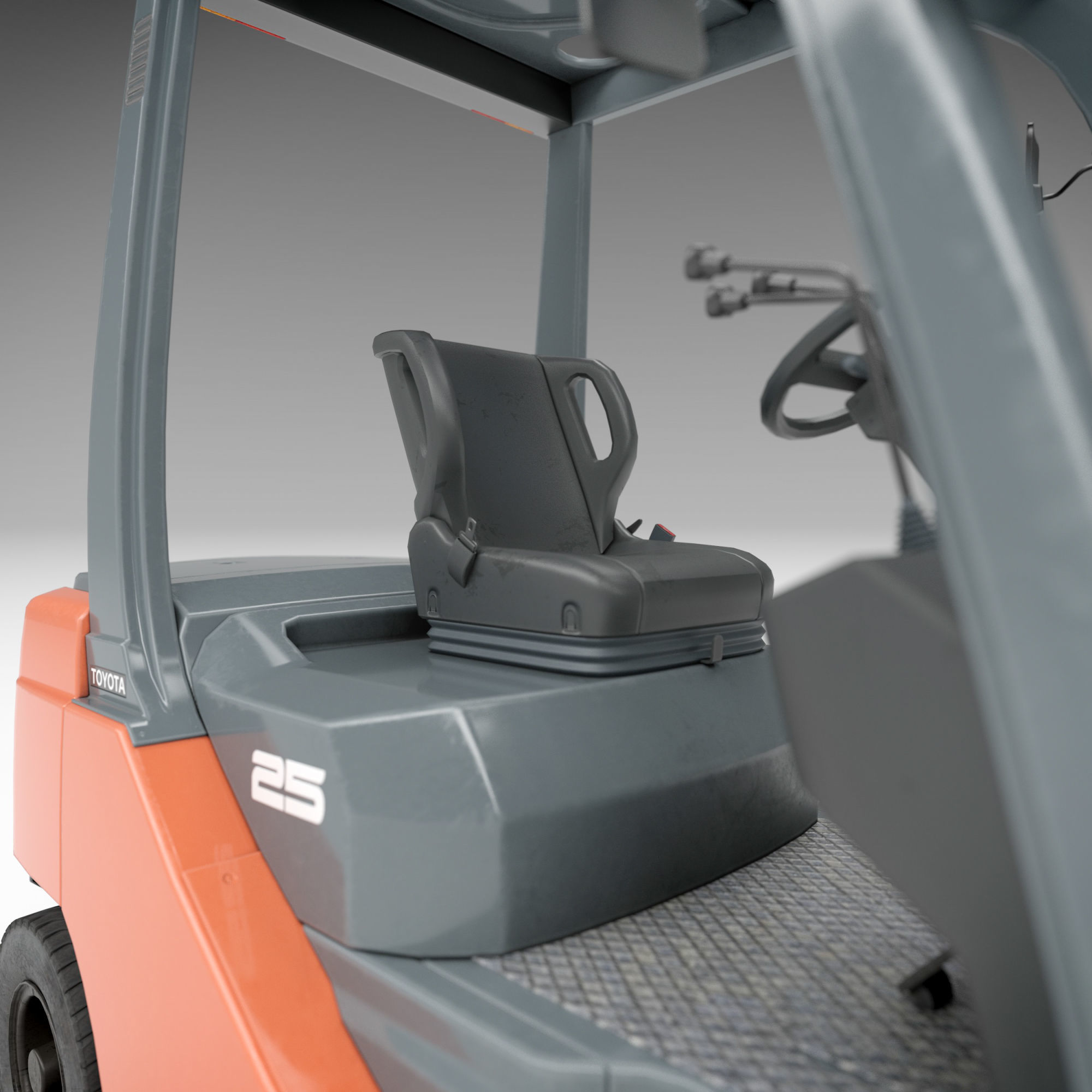 Toyota Fork Lift 8FD25 Low-poly 3D model_9