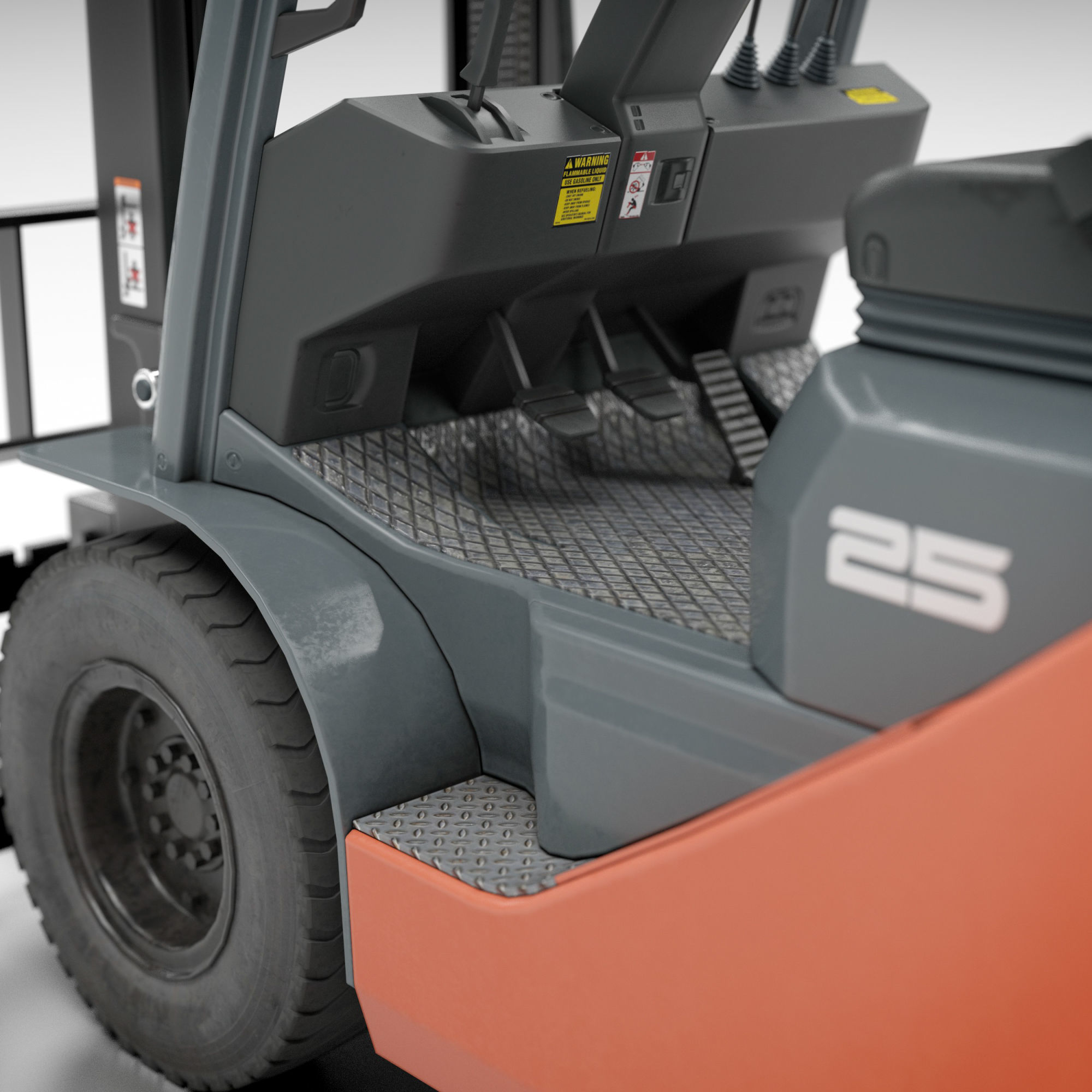 Toyota Fork Lift 8FD25 Low-poly 3D model_6