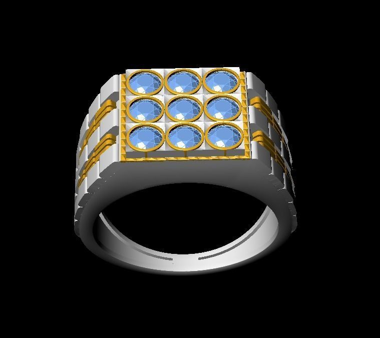 Men Ring with watch strap design 3D print model_19