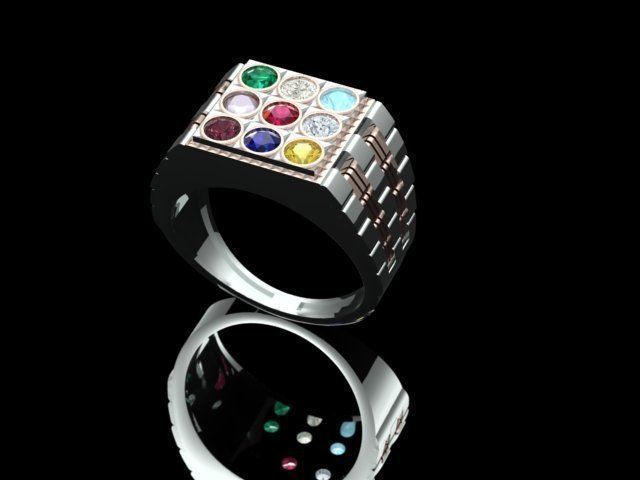 Men Ring with watch strap design 3D print model_3